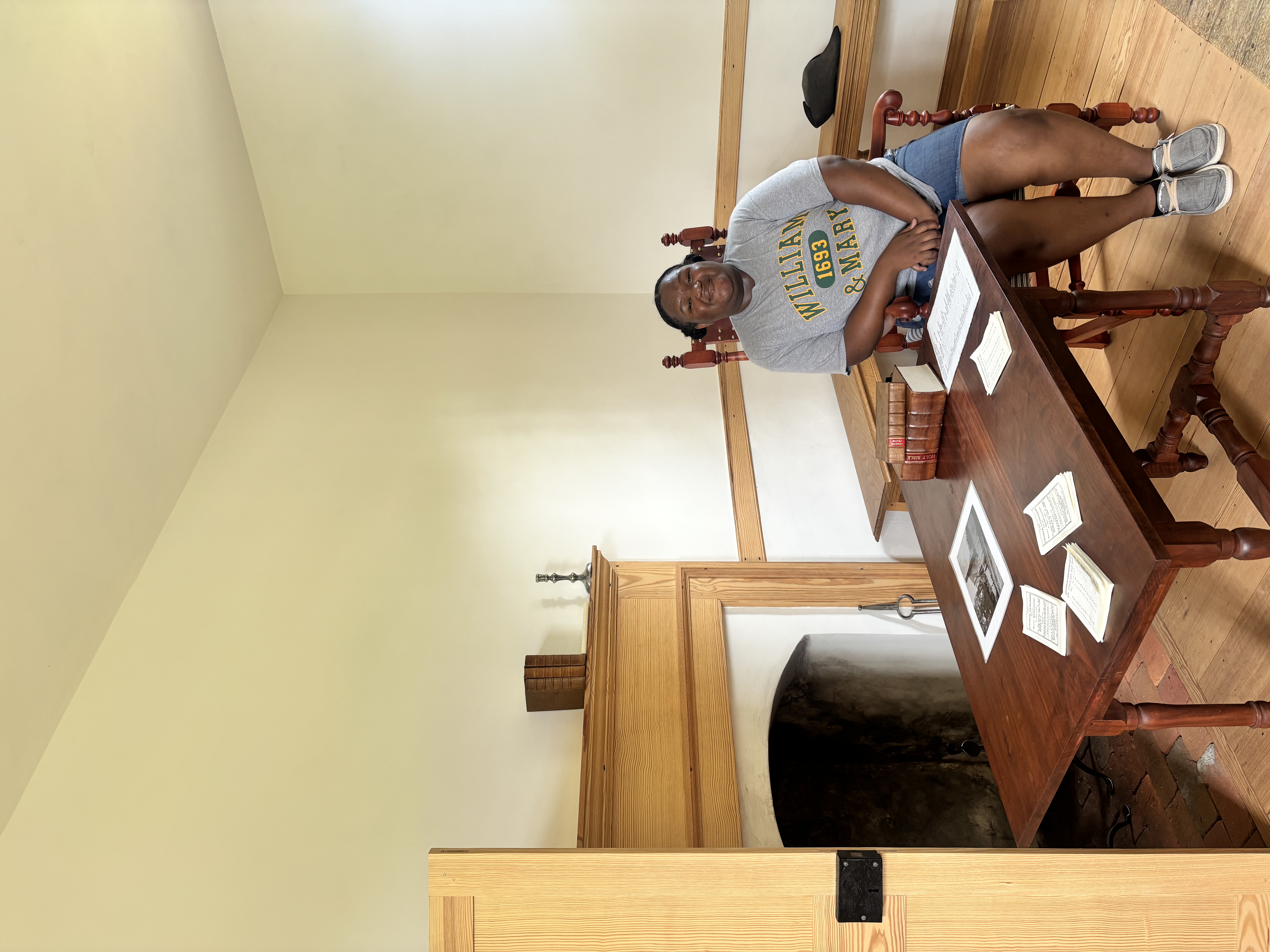 Me’Sharlia Fountain ‘28 visits the renovated Bray School building as part of her internship with the Bray School Lab last summer. (Courtesy photo)