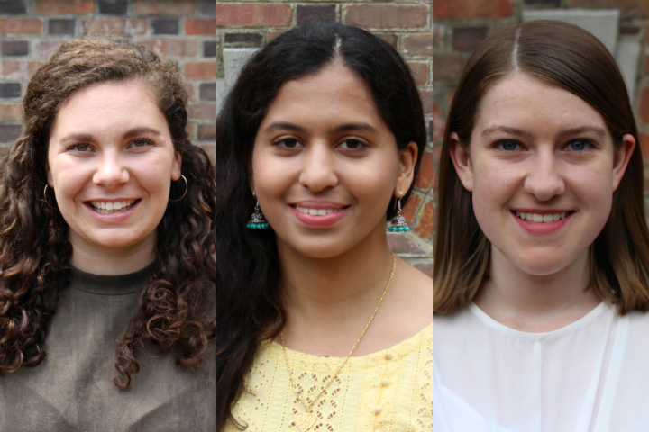 Megan Pierce, Shivani Gupta and Kyra Solomon were awarded Boren Scholarships and will study language in foreign nations.