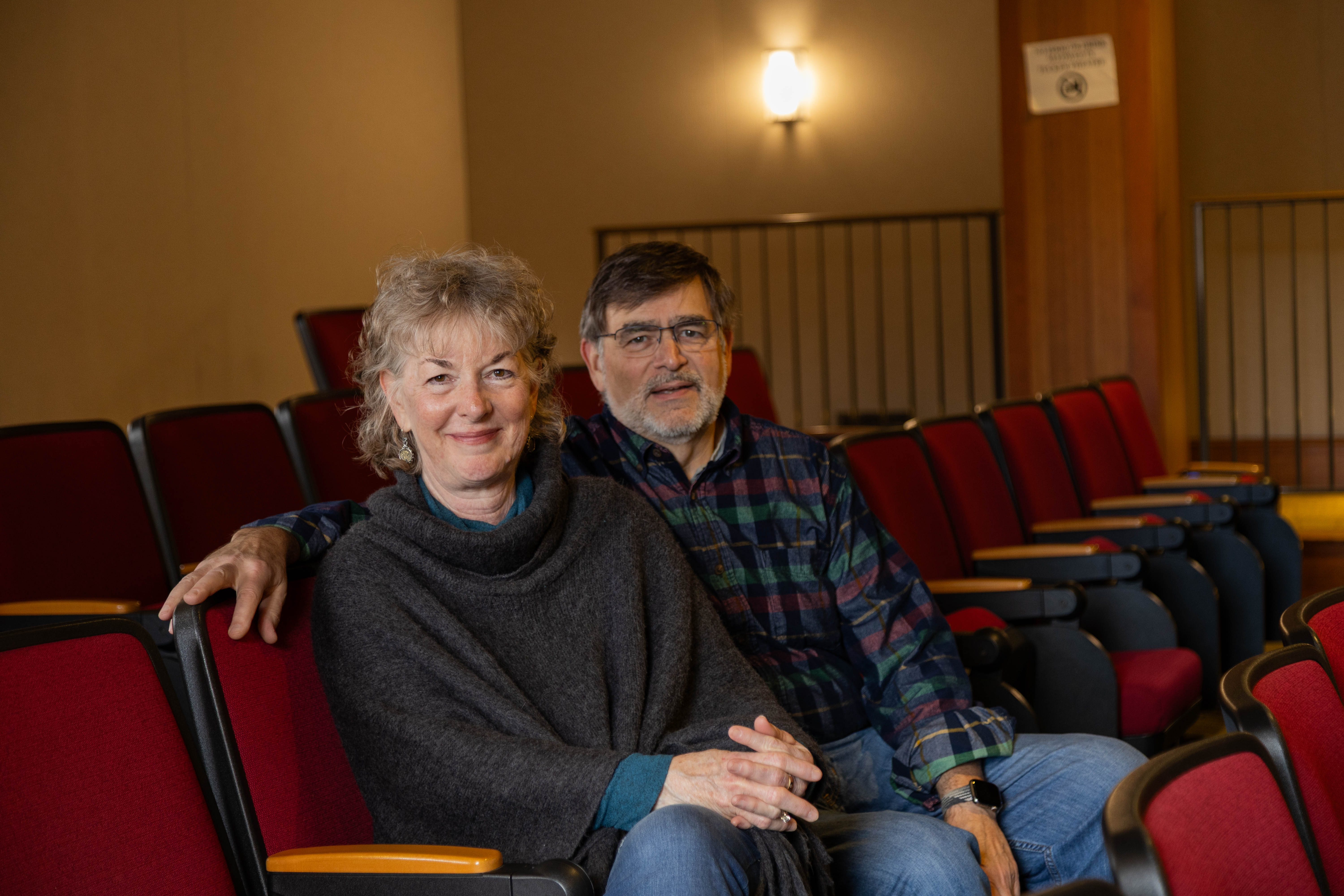  Anne Sharp '82 and Barry Sharp '81 established the Sharp Journalism Seminar in 2010 and are sponsoring the Sharp Writer-in-Residence program, which will bring two journalists to campus in the 2025-26 academic year. (Photo by Tess Willett)