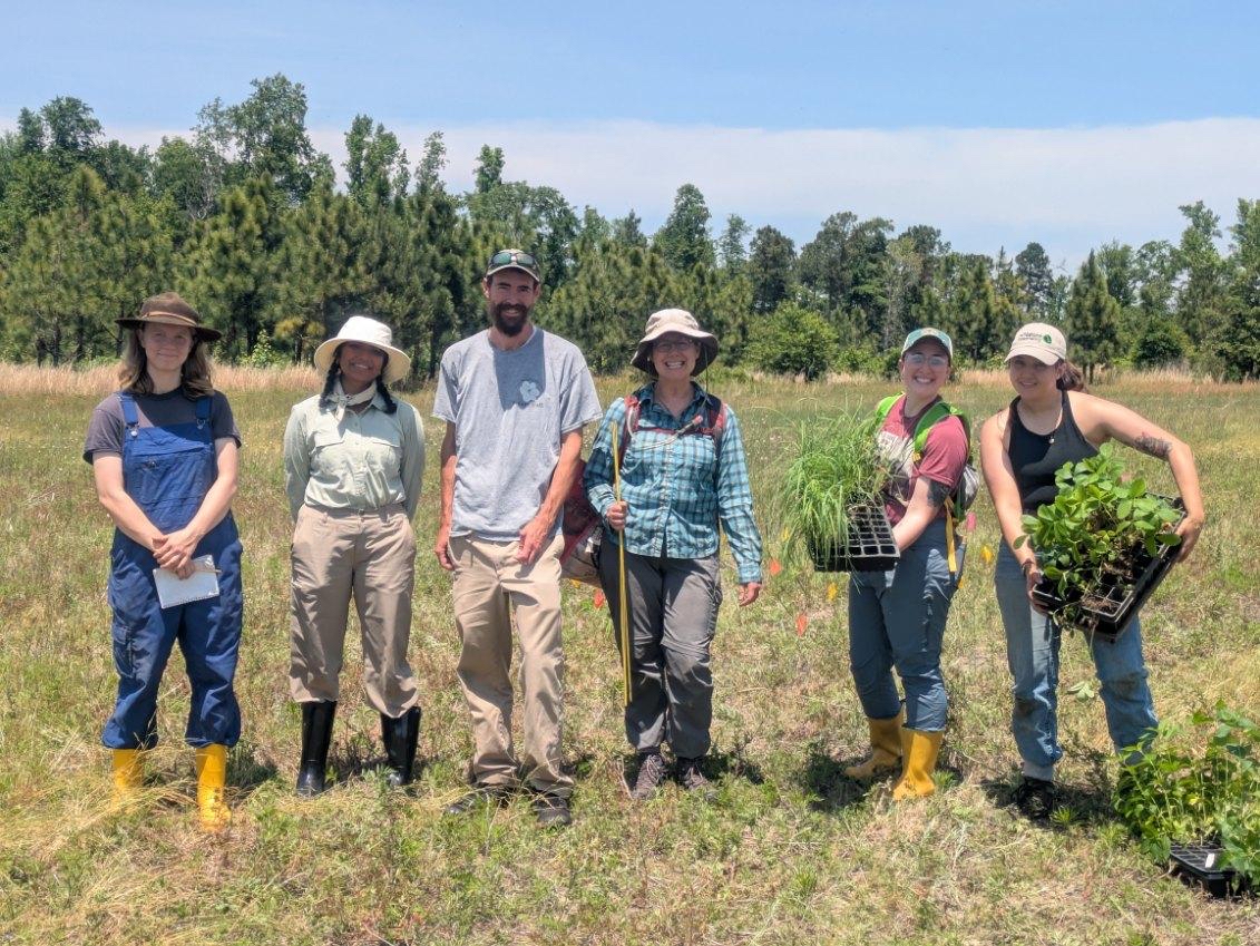 Sarah Thomas (second from left) conducts fieldwork in Yale, Virginia, with funding she received through funding through the 1693 Scholars Program and Stamps Scholars Program. (Courtesy photo)