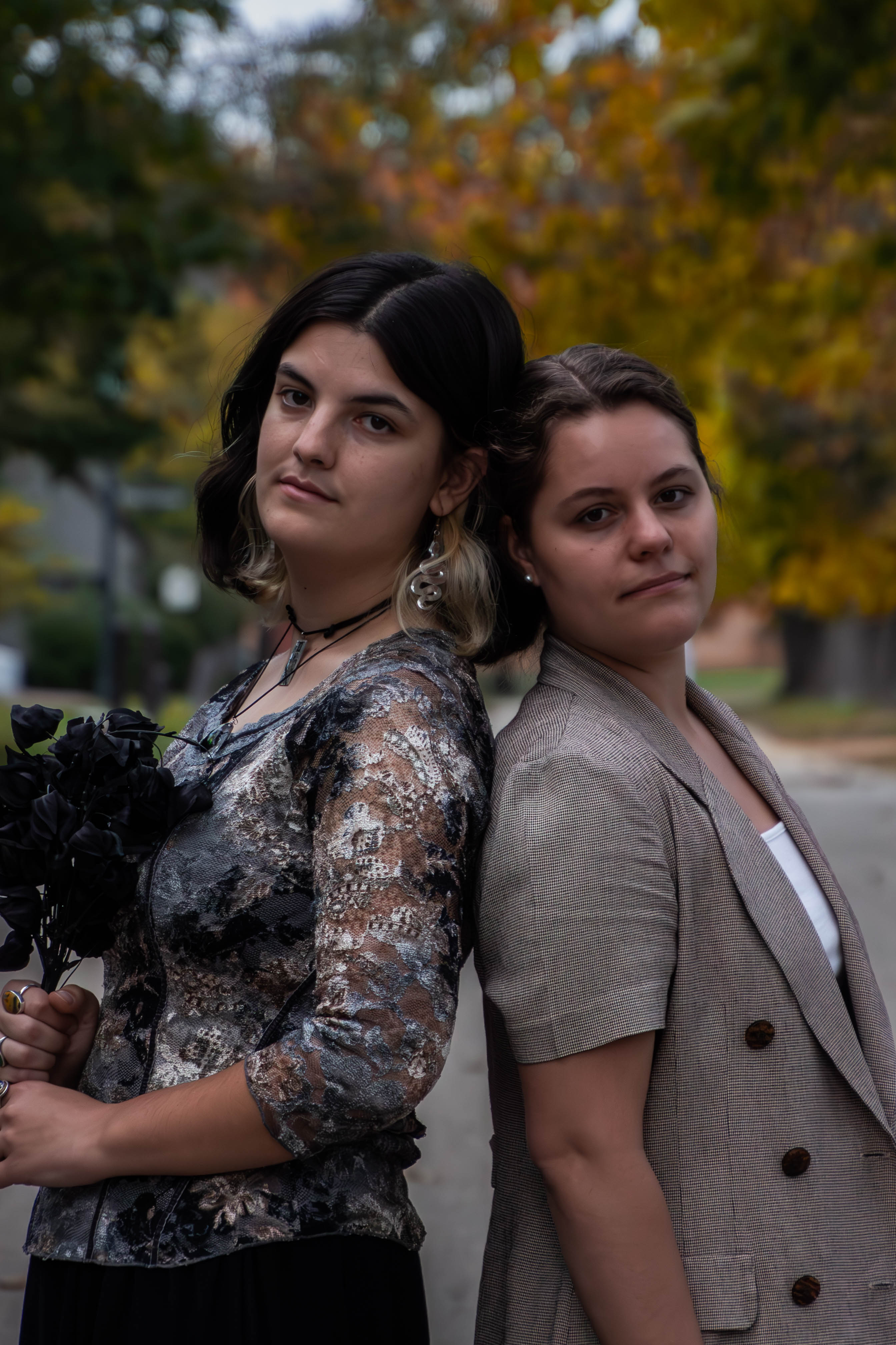 Caroline Leibowitz '24 and Isabel Pereira-Lopez '24 are working on separate research projects focused on the historical past and present of witchcraft. (photo by Tess Willett)