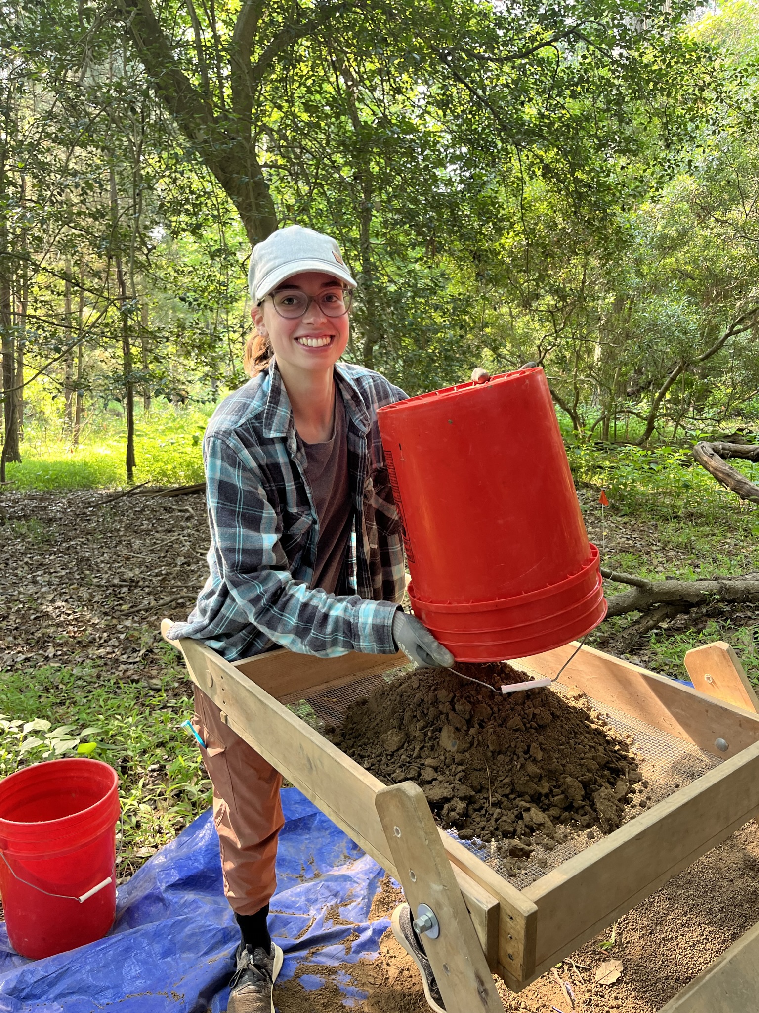 For her Woody Internship in Museum Studies, Cecilia Weaver '24 conducted research for the Colonial National Historical Park, including excavations on Jamestown Island. (photo courtesy Cecilia Weaver) 