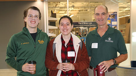 Nadege Lebert ‘19 with friend  and Rob Hinkle