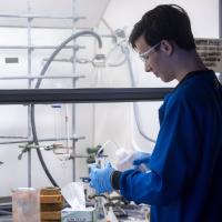 picture of student in a lab