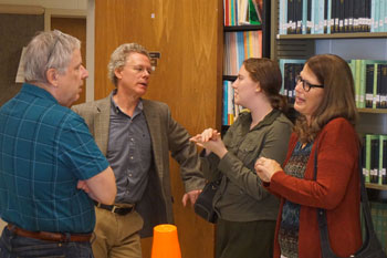 Callie Angle '15 and Pam Hawks '16 with Profs. Oakley and Donahue