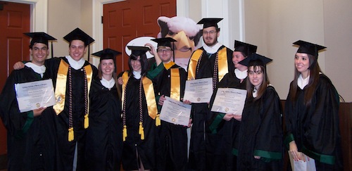 2012 Classical Studies Graduates:(l-r): Tim Quigley, Wilson Fong, Jacqueline Miles, Jessica Stayton, Russ Walker, Zachary Mott, Kelly Field, Sam Angley, Kathleen Shippereit.