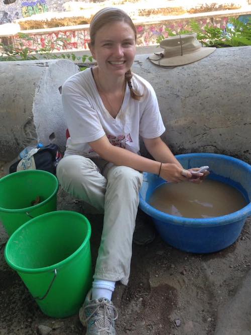 Washing pottery at the Athenian Agora