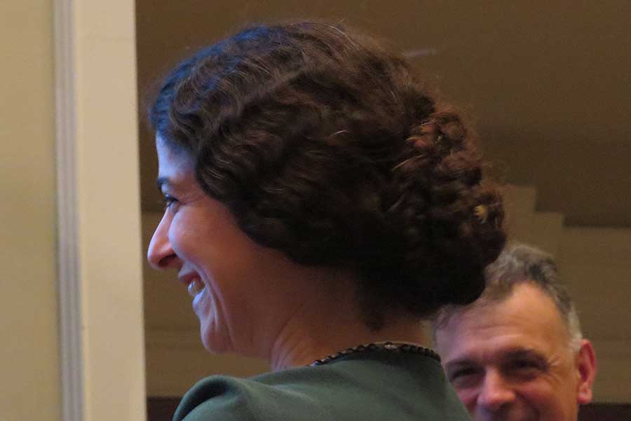 CAMWS Attendee sporting an ancient hairstyle, done by Janet Stephens