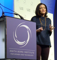 Conference keynote speaker Sheryl Sandberg, Chief Operating Officer of Facebook