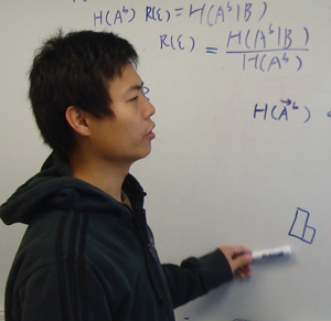 Harry working on a research problem