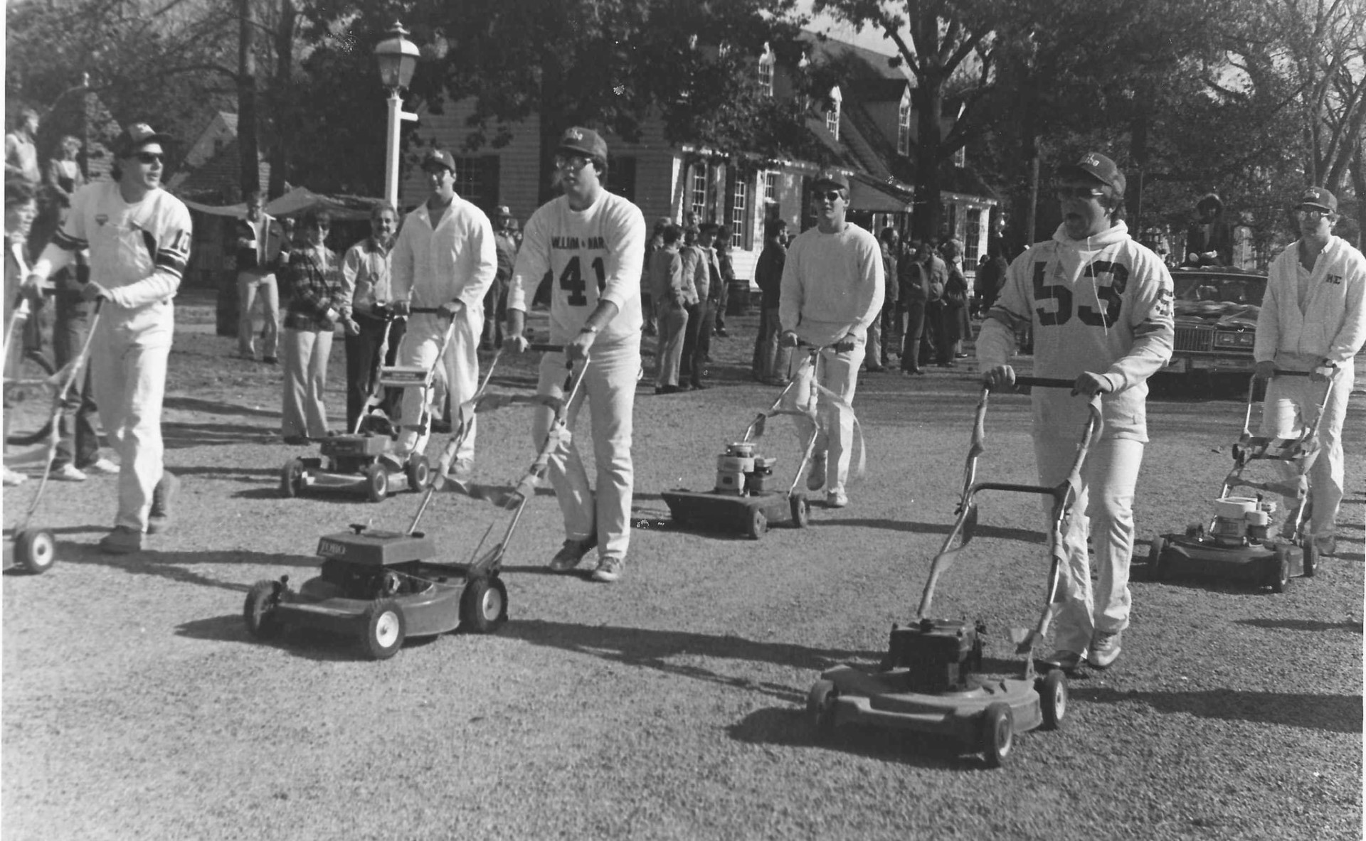 Old Photograph of Lawnmowers at William and Mary Homecoming Parade