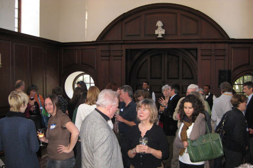 Alumni and faculty mingle during the 2010 Homecoming reception