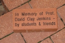 Memorial brick placed at the Alumni House.