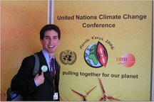 David Gordon ’09 at the UN Framework Convention on Climate Change, in Nairobi.