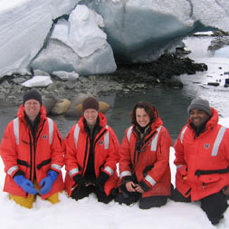 Members of the Microbial Biogeochemistry Lab: Matthew Erickson, Kristen Myers, Erin Morgan, Aaron Randolph (left to right)