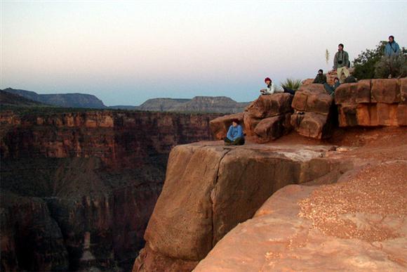 Anticipating sunrise on the north rim of the Grand Canyon near Vulcans Throne.