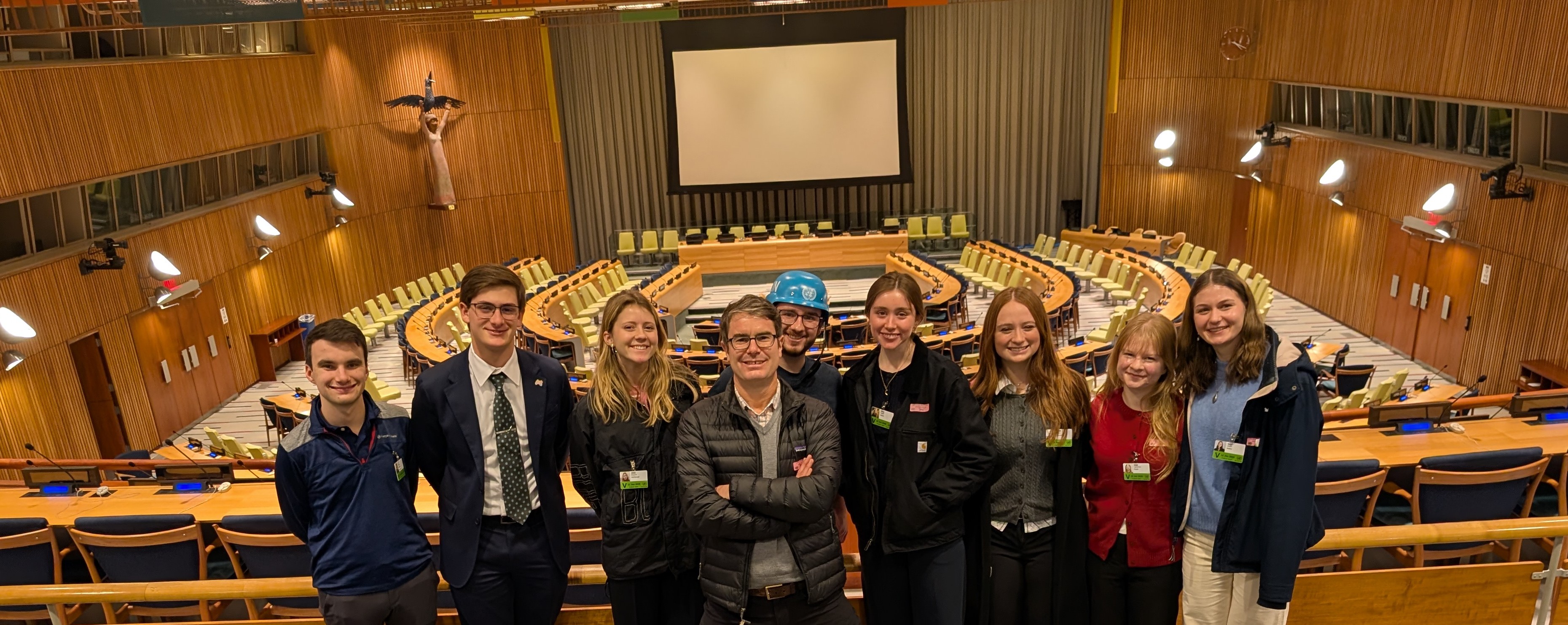 Students at the UN Economic &amp; Social Council Room 