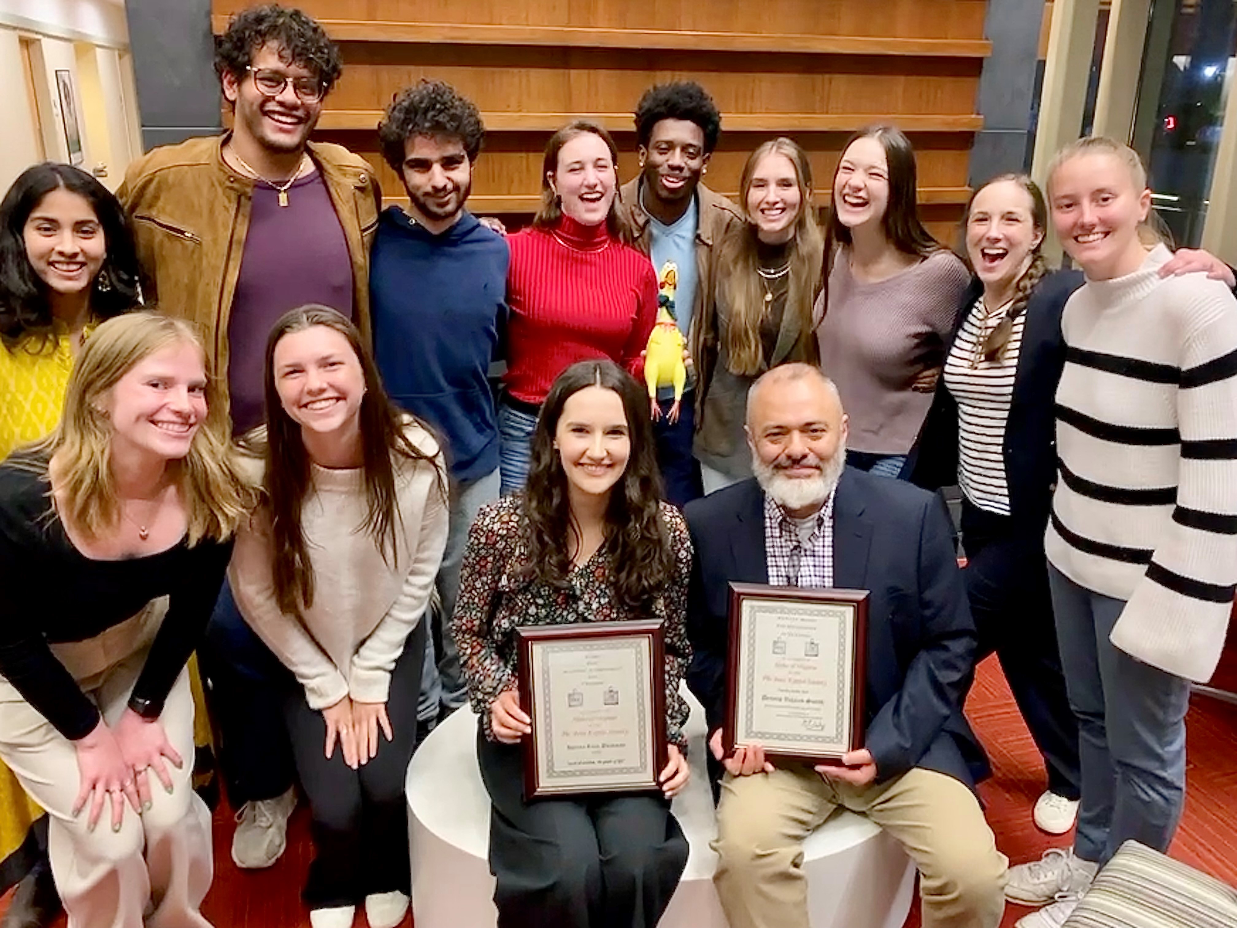 Award recipients Helena Buckham (left) and Professor Smith (right) with the PIPS scholars
