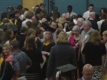 Graduates saying goodbye