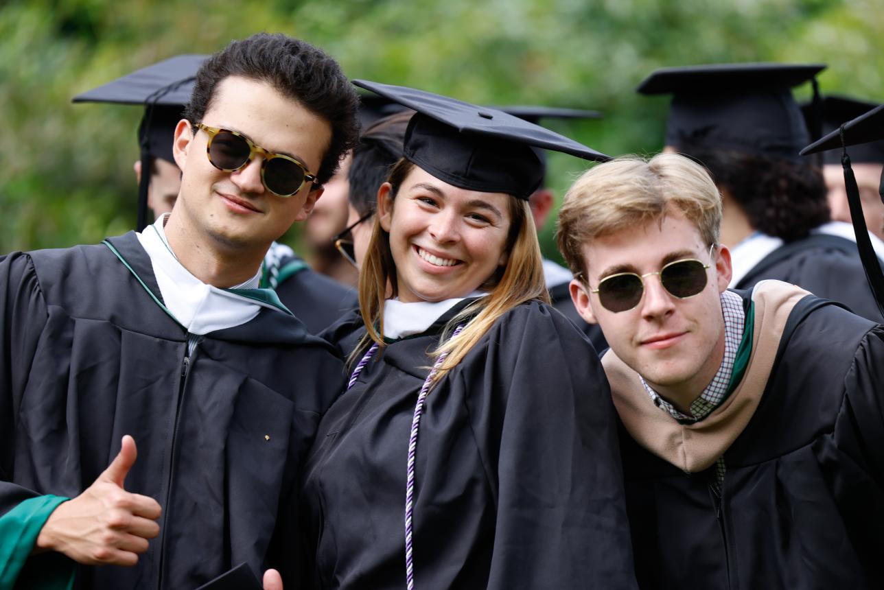 Three students at William & Mary's 2023 Commencement