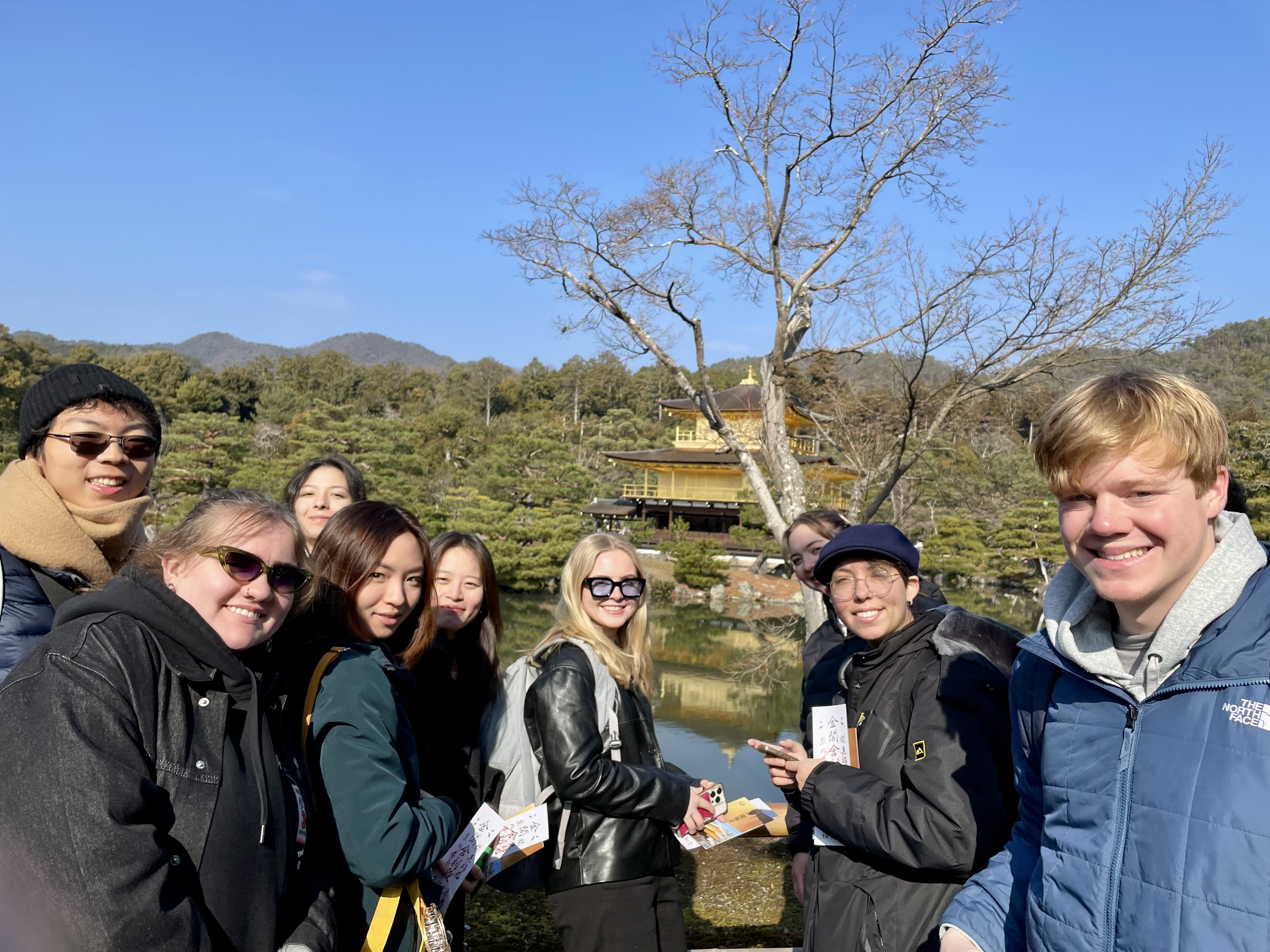 Students in the program visited the Temple of the Golden Pavilion (Kinkakuji) in Kyoto last winter.