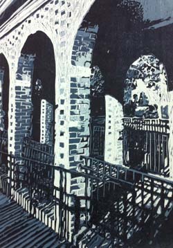 Woodblock print, by Stephanie Krauss '15.