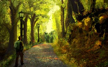 Raise the Green and Gold (wildflower refuge), digital collage, by David Loebman '14