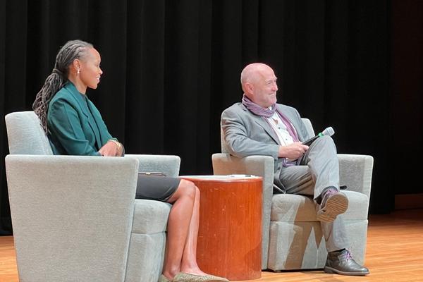 A&S Assistant Dean for Diversity, Equity and Inclusion, Wanjiru Mbure and author Colum McCann host keynote Q&A