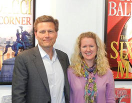 Kristen White '86 and David Baldacci in the office