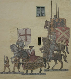Crusades mural in Memmingen, Germany