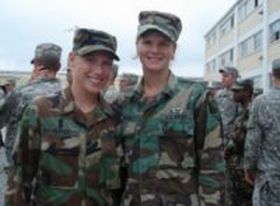Jenny with one of her roommates after their graduation from Airborne school in Ft. Benning, Georgia.