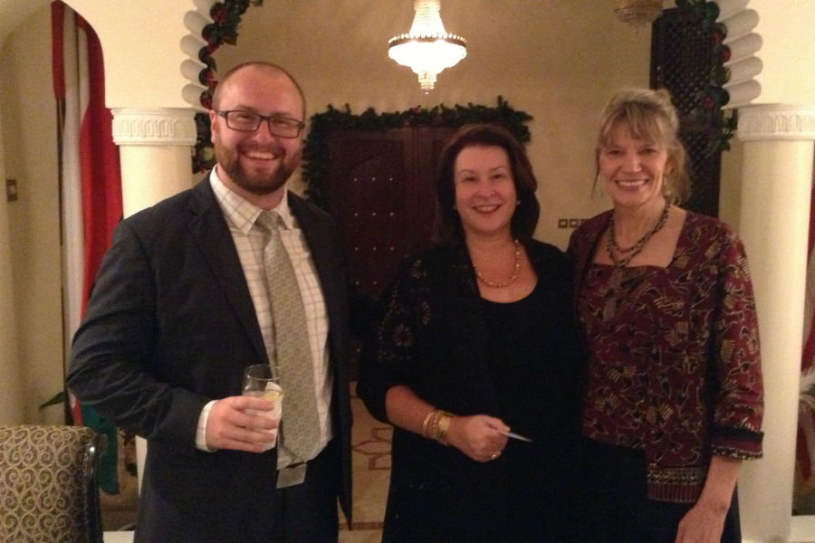 Rasmussen with Ambassador Greta Holtz