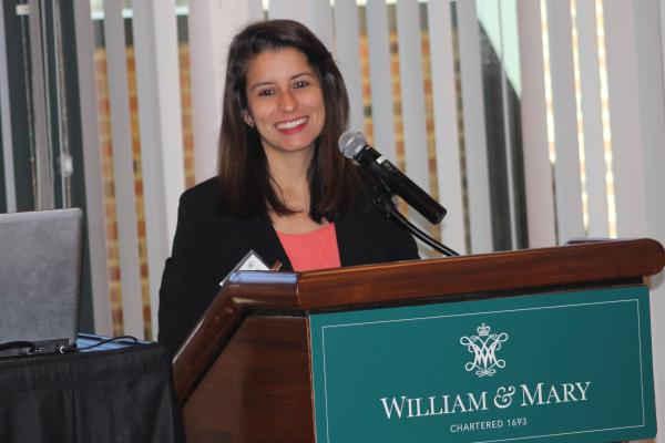 A graduate student presents at the Graduate Research Symposium at William &amp; Mary