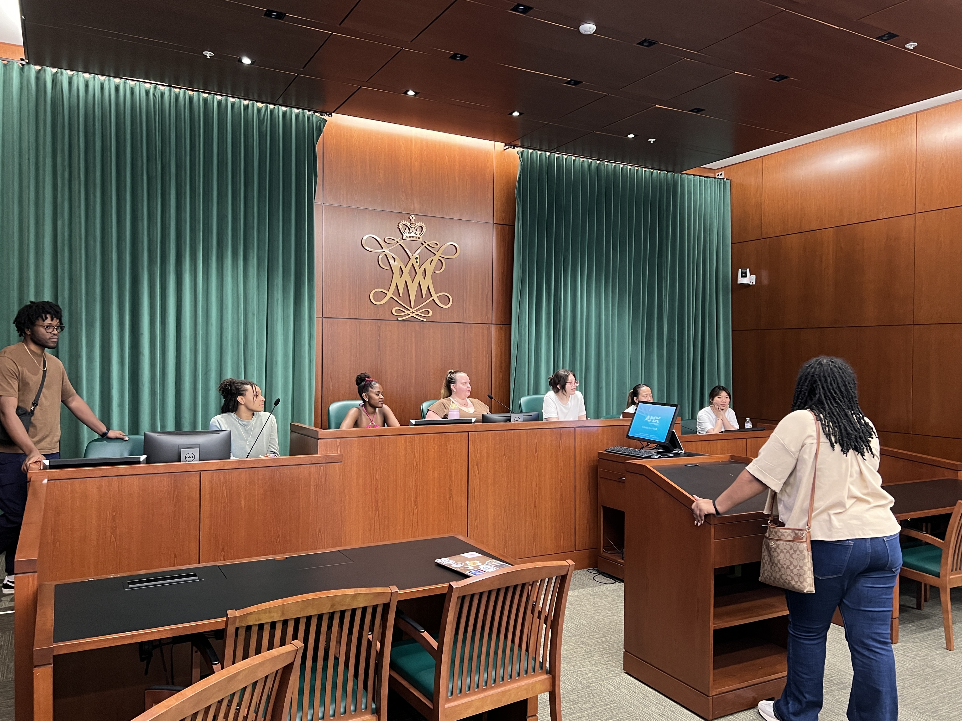 A trip to William & Mary's Law School in May 2024 gave students in the Legal Scholars program a glimpse of what law school is like and where a legal career could take them.