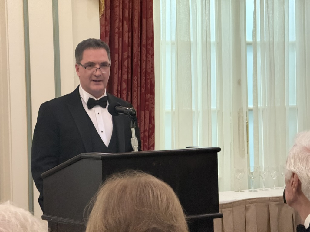 Andy Fisher, associate professor and director of graduate studies in the W&M history department, at the annual OFFV banquet.
