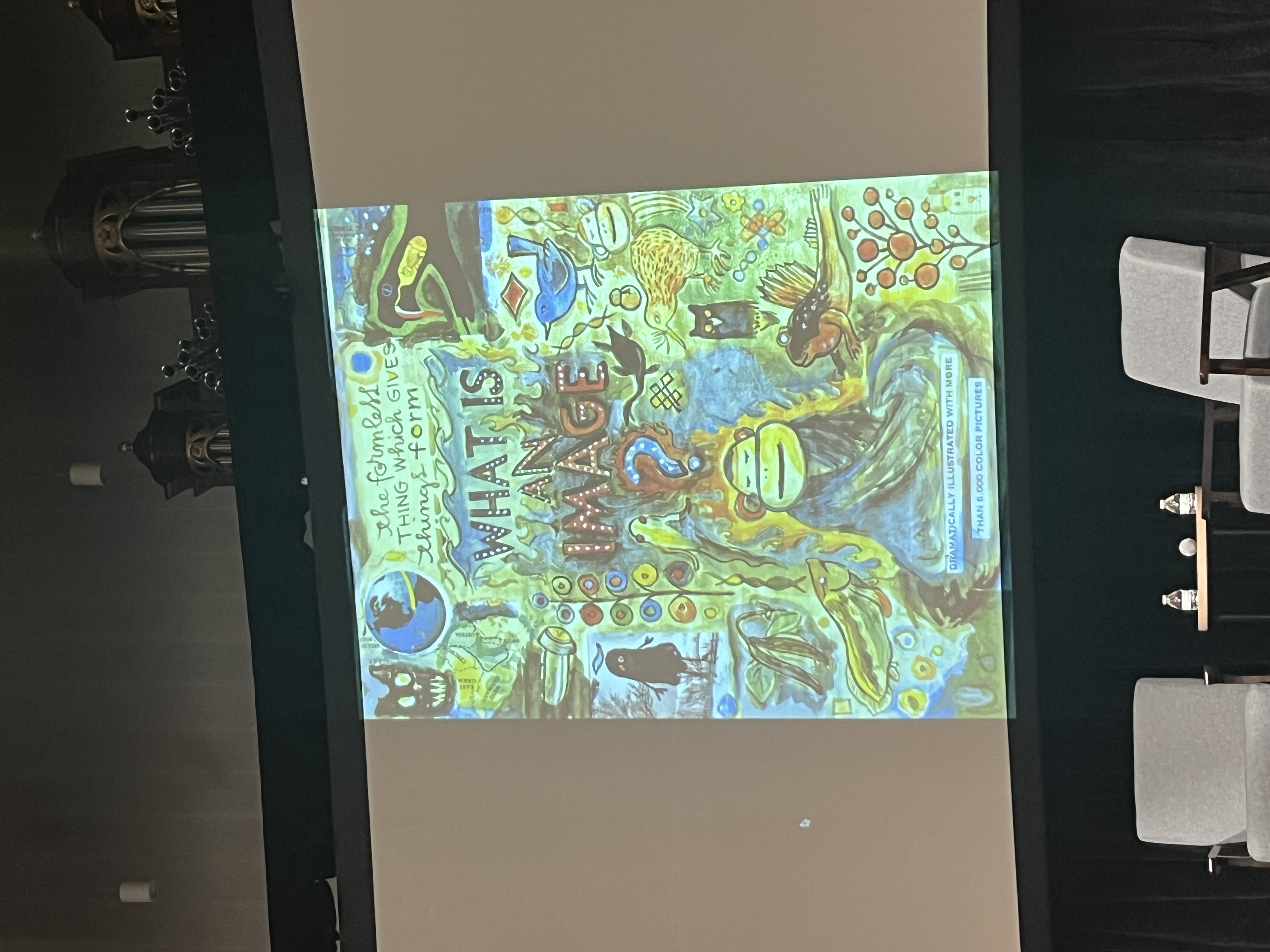 The central question of Barry’s talk, “What is an image?” (Photo by Emma Halman). 