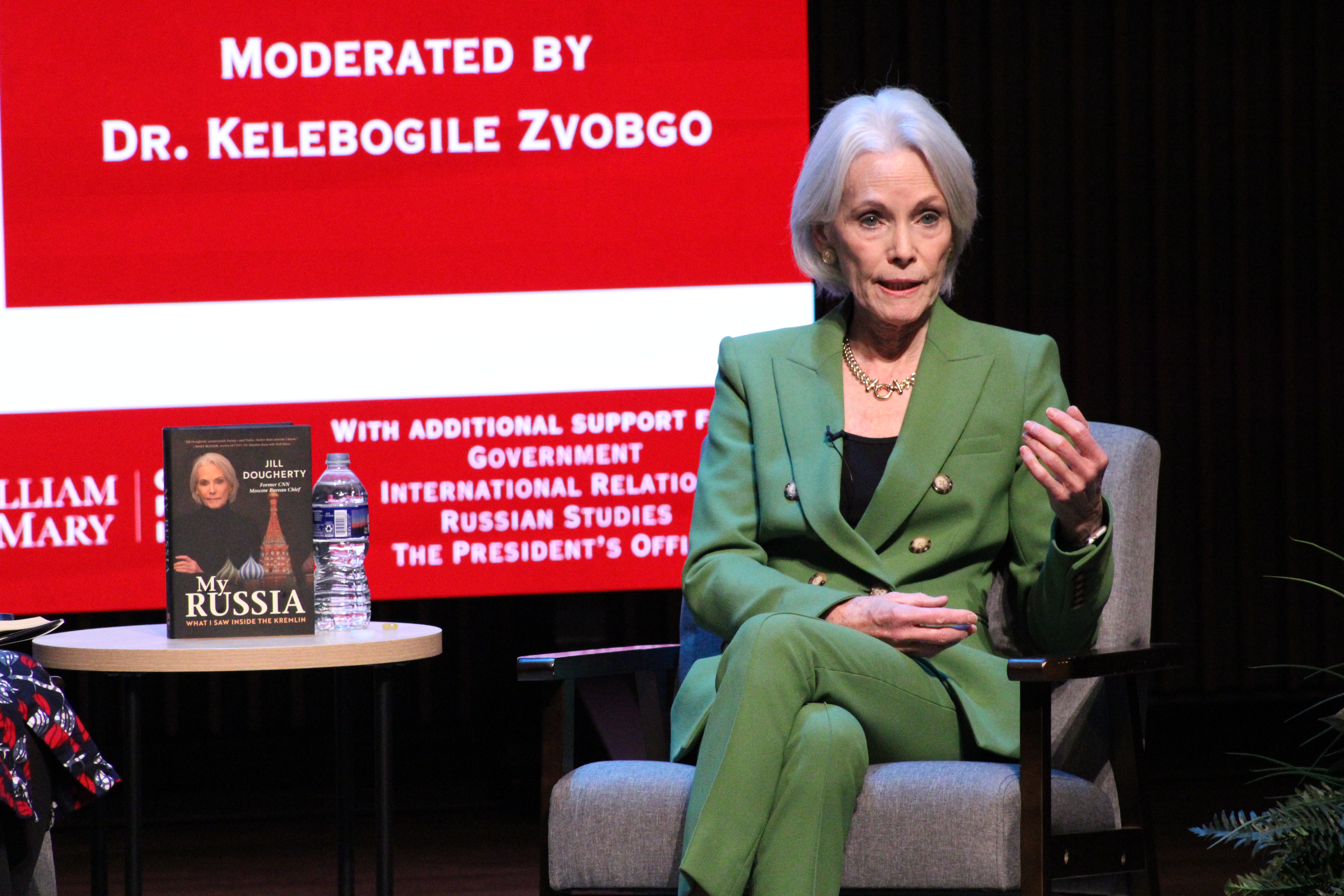 Former CNN Moscow bureau chief Jill Dougherty visited the William & Mary campus earlier this semester to talk about her career reporting from the Kremlin. Photo by Alexus Kruse.