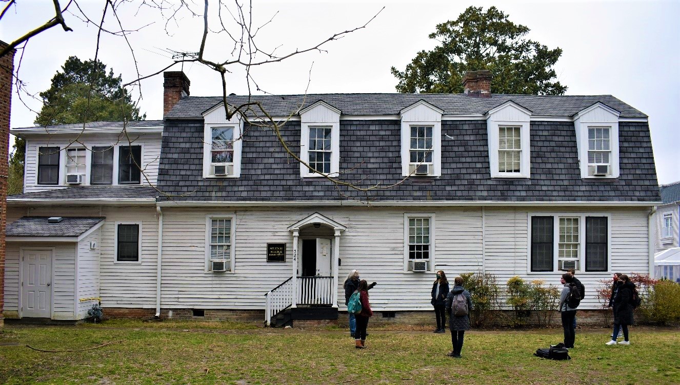 Dr. Susan Kern of Historic Campus at W&M lectures Dr. Carl Lounsbury's "Hist 410: Early American Architecture" Students at Bray-Digges House 