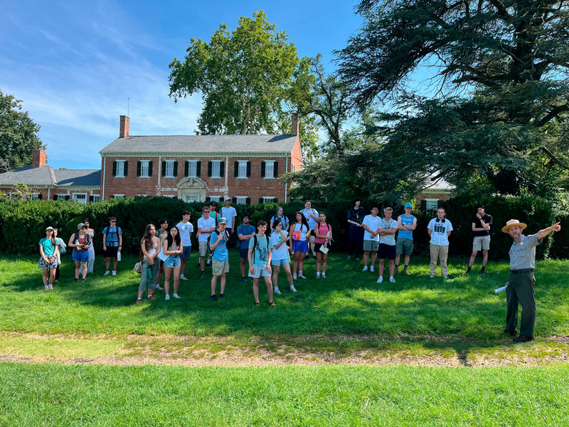 Pre-College Students talk with Ranger Pete at Fredericksburg and Spotsylvania National Military Park, 2025