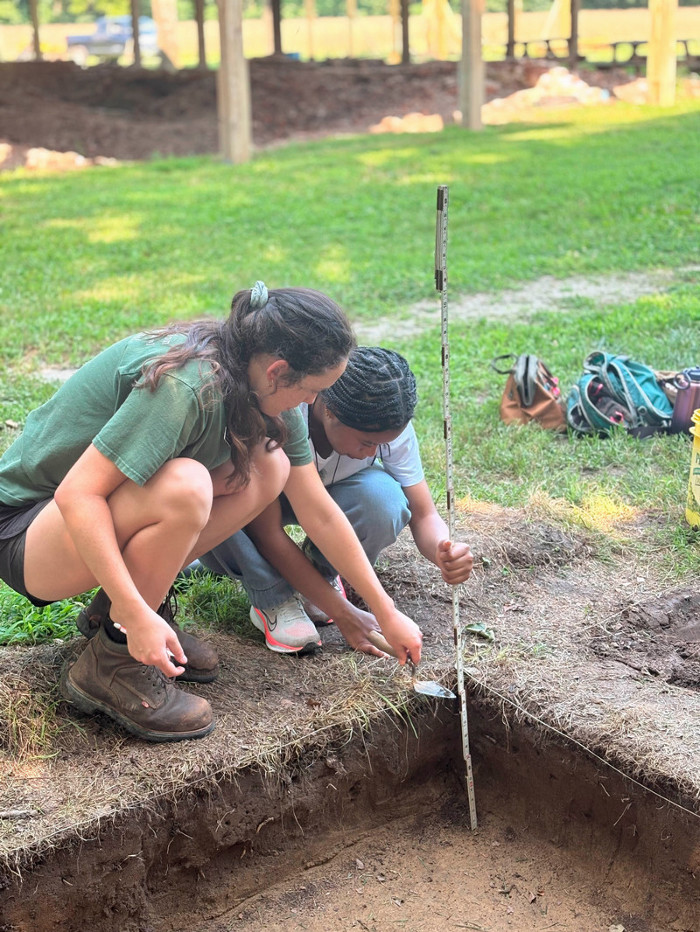 Pre-College Students excavating at Fairfield, 2026