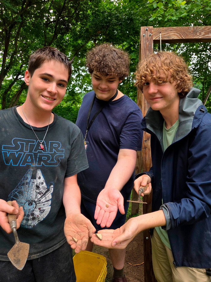 Pre-College Students excavating at Fairfield, 2026