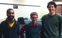 Prize winners Majid Razvi (left) and Devin Curry (right) with Adam Lerner