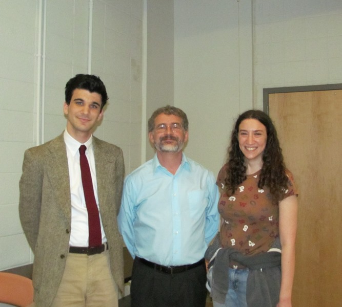 2014 Don Harrison Awardees Timothy Harrison & Elana Urbach with Physics Chair Dr. Armstrong