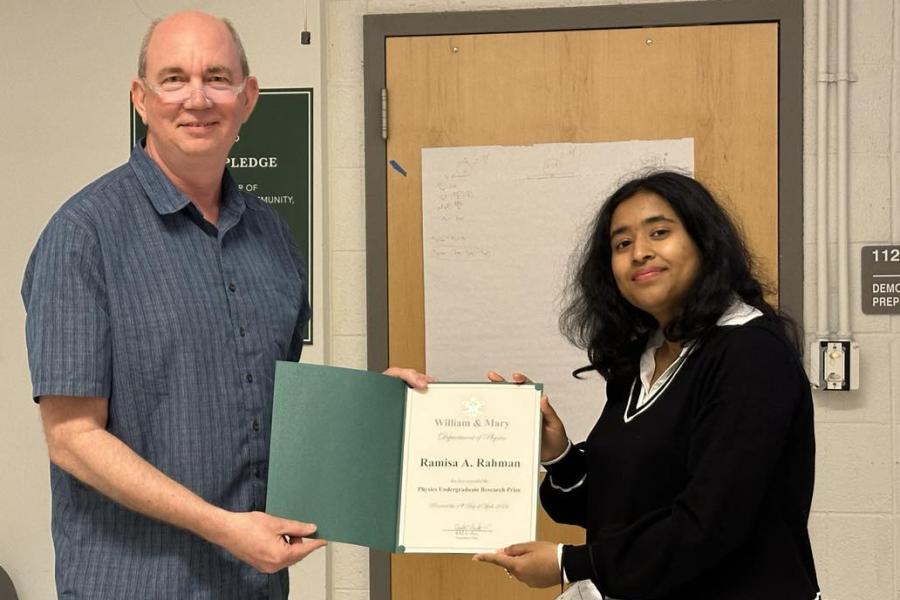 2024 Physics Undergraduate Research Prize awardee Ramisa Rahman