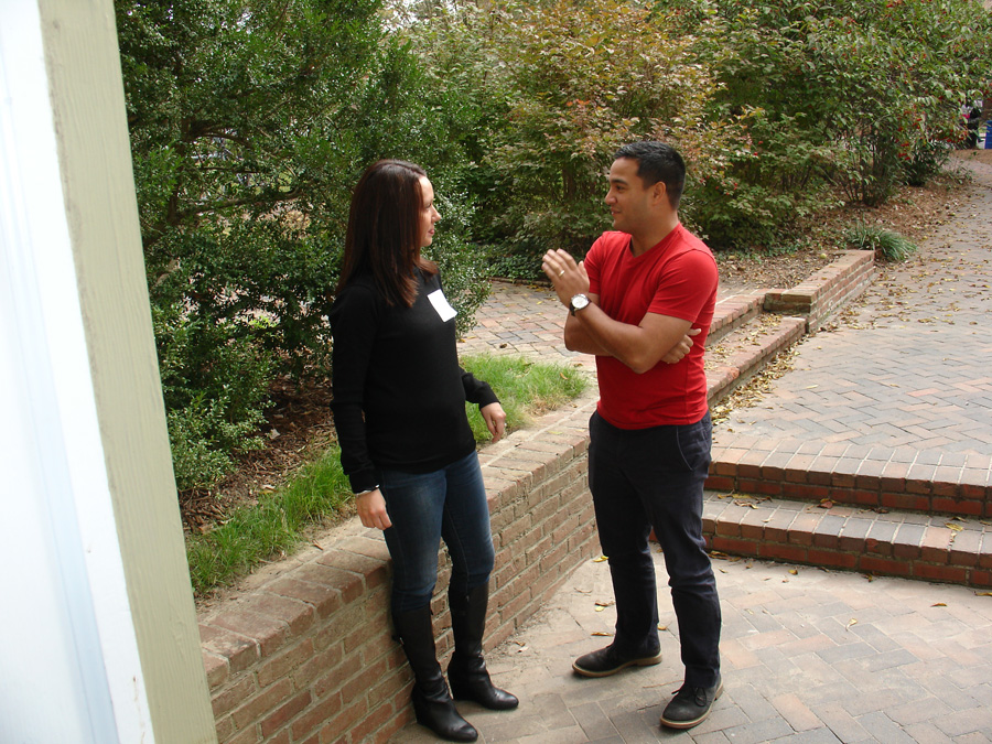 Adrian Bravo '12 and Professor Dallaire during Homecoming brunch