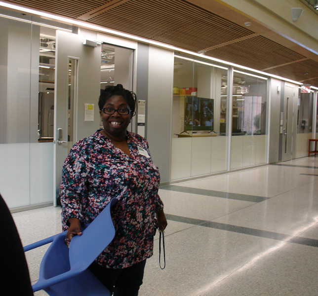 Lynnette Bolden prepares for the arrival of our returning alumni during the Homecoming Open House