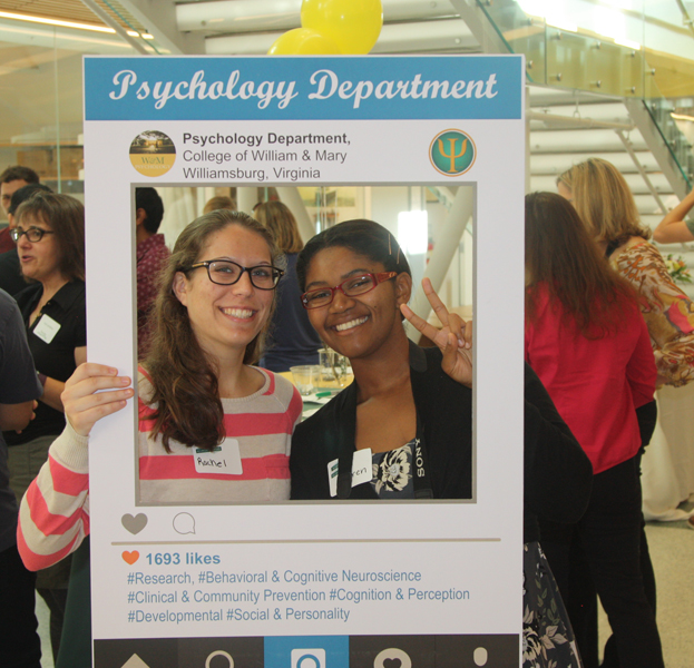 Rachel Scrivano (MA Class of 2019) and Lauren Howard (MA Class of 2019) smile for a Psych Sciences selfie 
