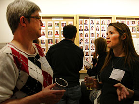 Michelle Clark '04 in a conversation with Prof. Connie Pilkington (left)