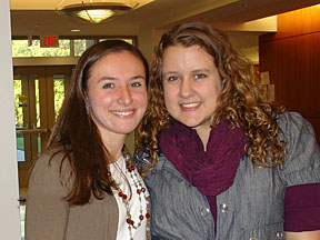 Jennifer Schindler '10 (left) and Ashley Stright '10