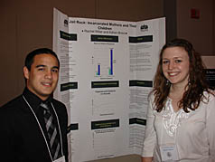 Adrian Bravo and Rachel Miller did field research with Professor Danielle Dallaire and presented their findings at the Undergraduate Science Research Symposium
